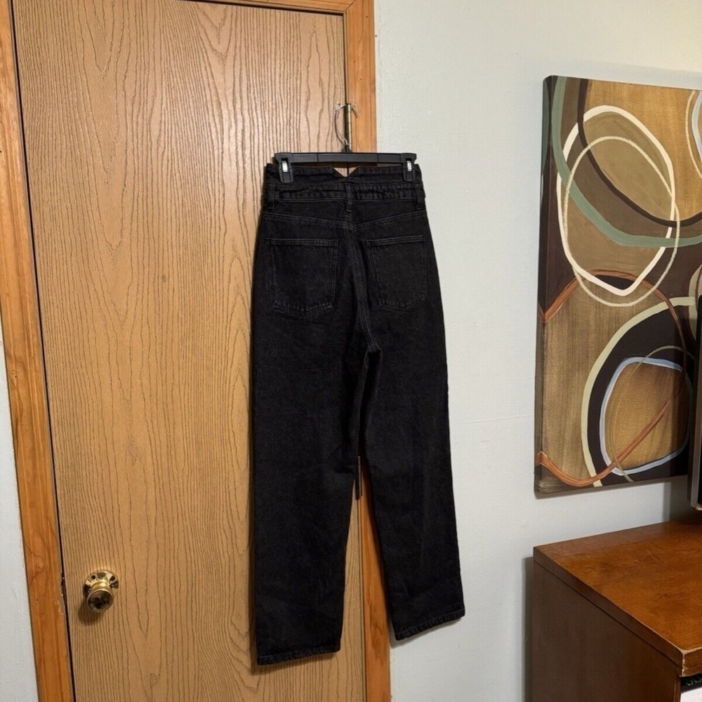 Lichi Nwt Size 26 Solid Black High-Rise Straight Leg Jeans W/28" Inseam — image 2 of 5